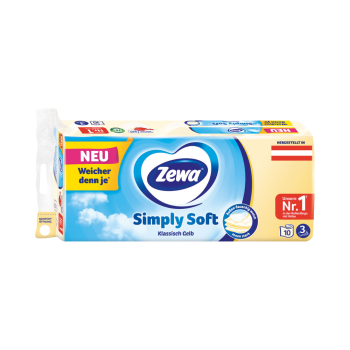 Zewa Comfort Das klassisch Gelbe, Toilettenpapier 3-lagig, gelb bedruckt mit Prägung, 10 Stück x 150 Blatt